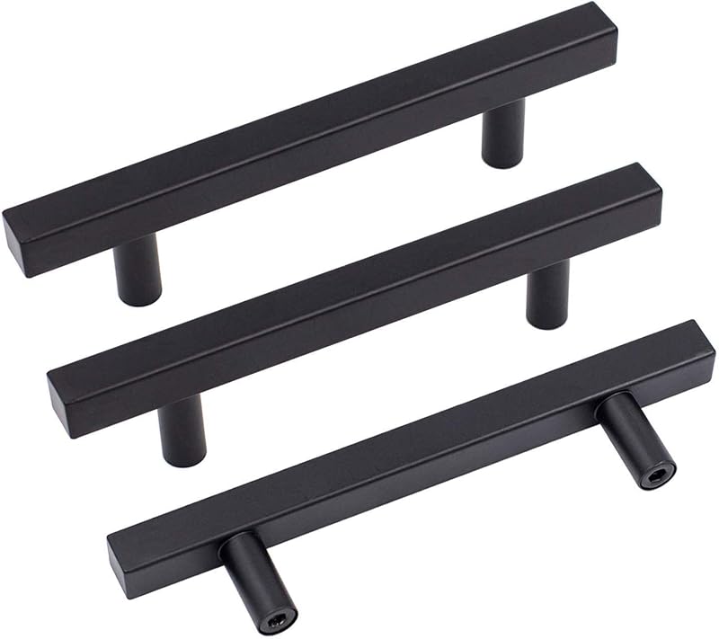 Tiradores cajón negro mate 4pulg J22BK102 set 12