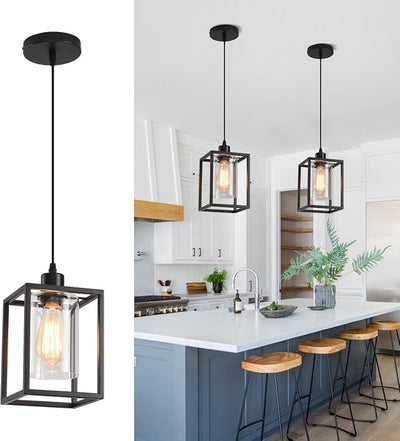 Lámpara colgante isla cocina estilo granja altura ajustable