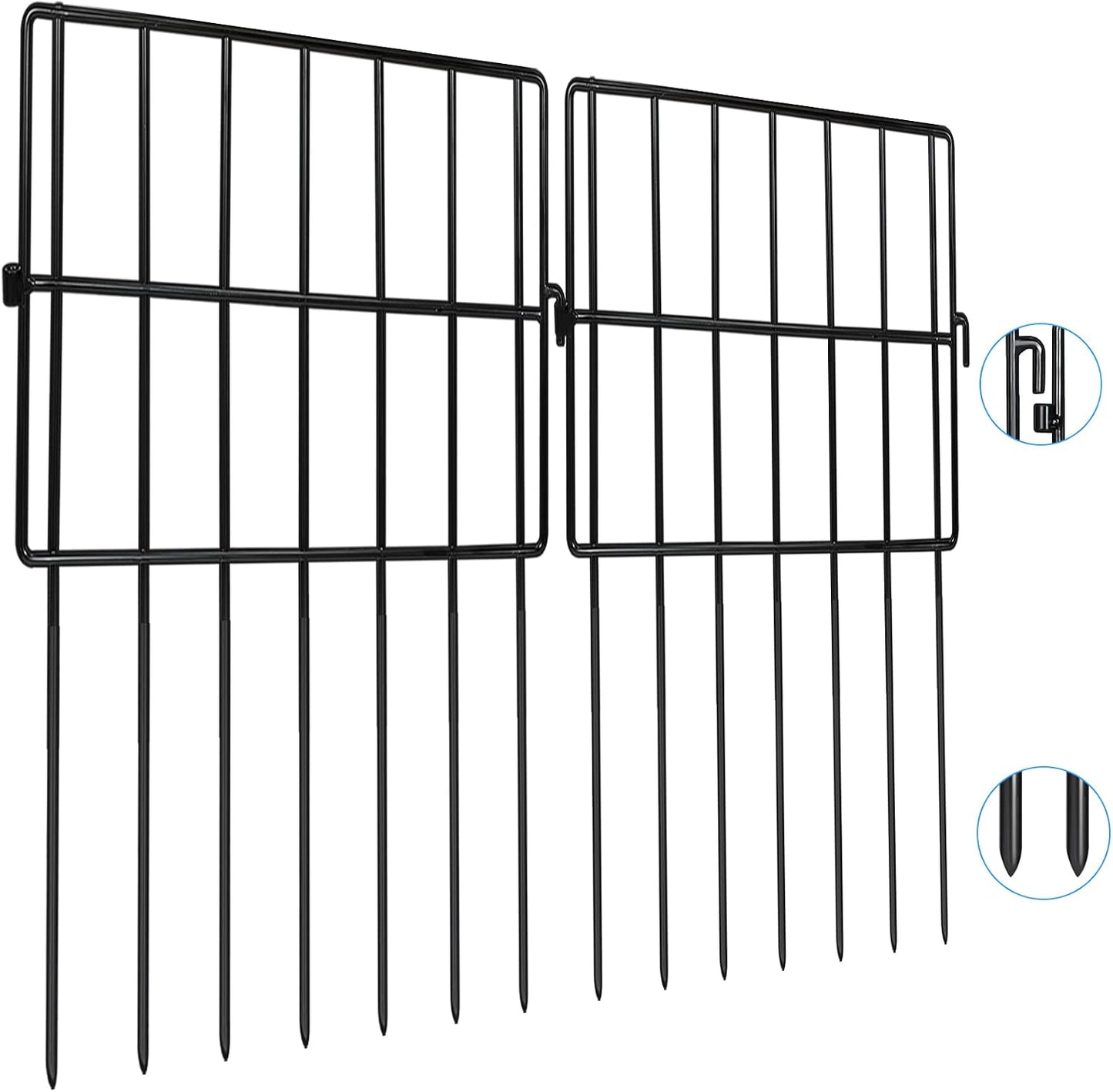 20 Cercas Barrera Metal Negro para Perros y Conejos