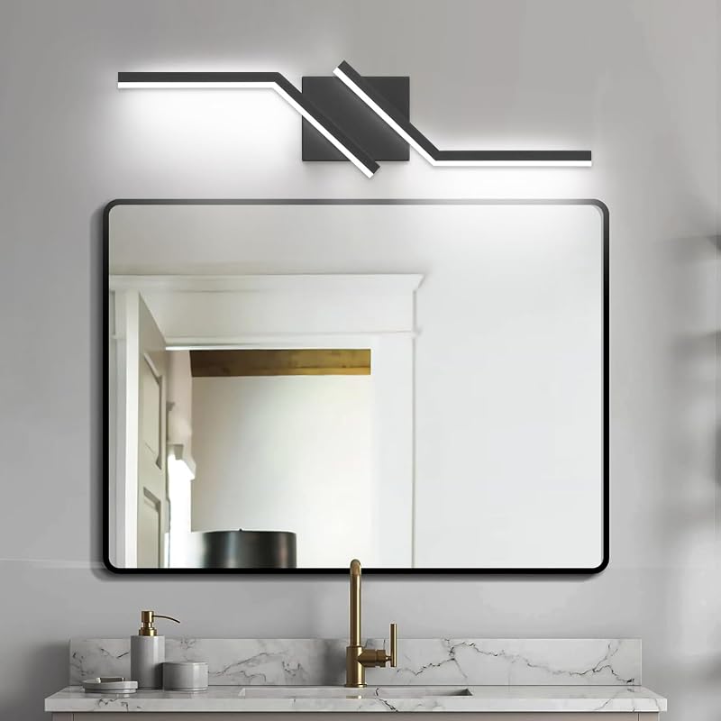 Luz LED Tocador Baño 24" Negra 6000K Blanco Frío ETL