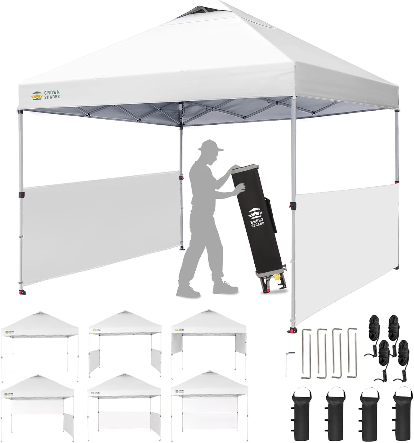 Carpa emergente 10x10pies tela plata 150D con paredes