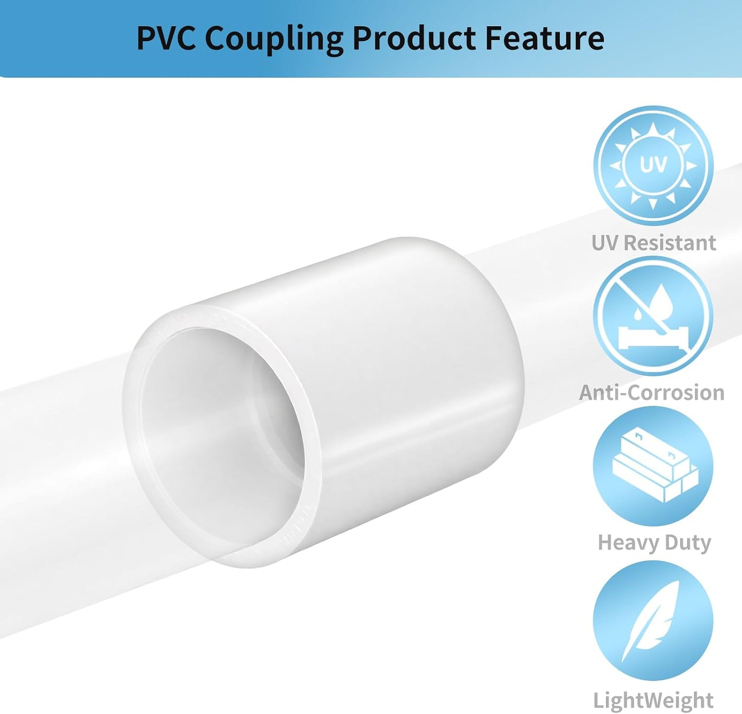 10 Conectores PVC 1/2pulg 2 vías para muebles bricolaje
