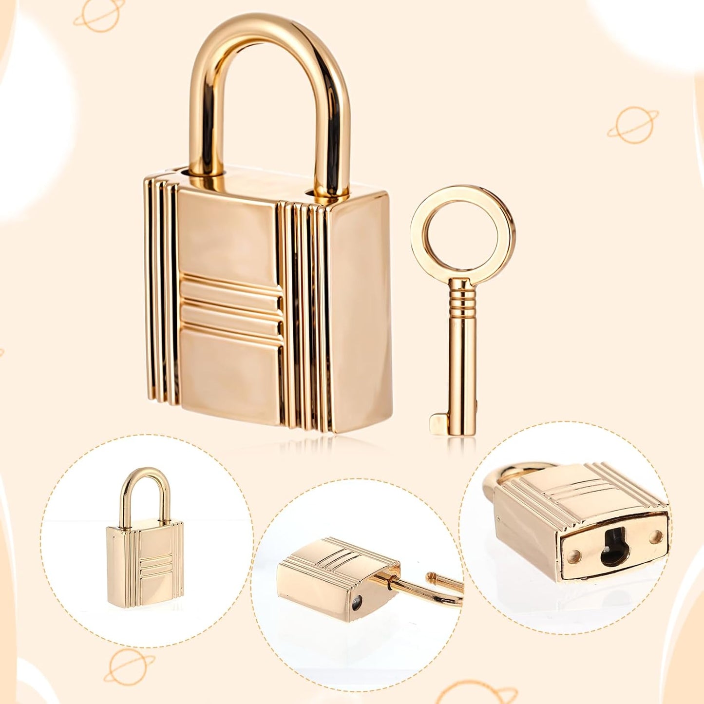 Cerraduras decorativas metal para monedero 4uds con llave