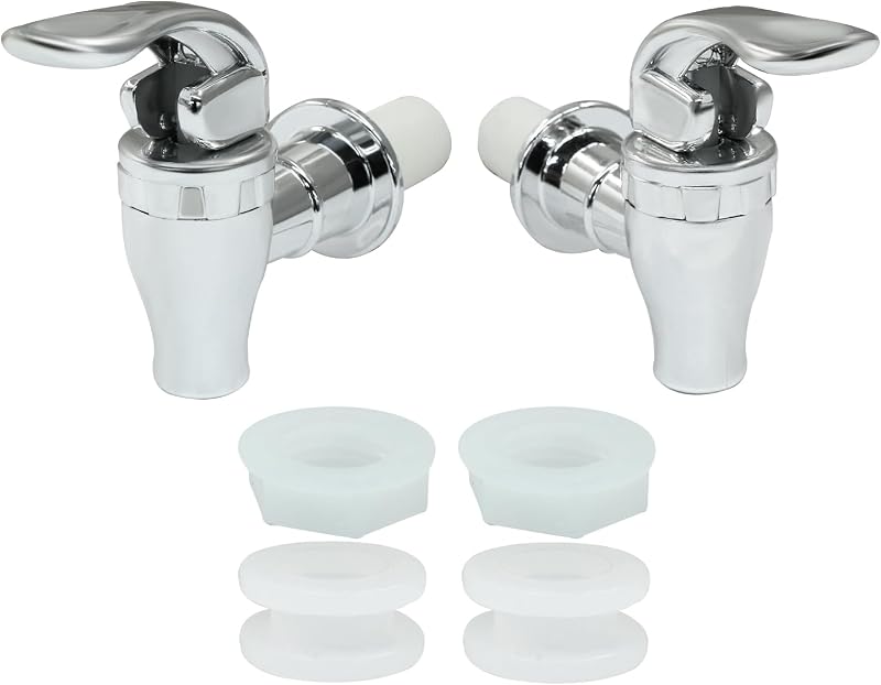 Grifo dispensador bebidas estilo empuje 2 pzas plateado