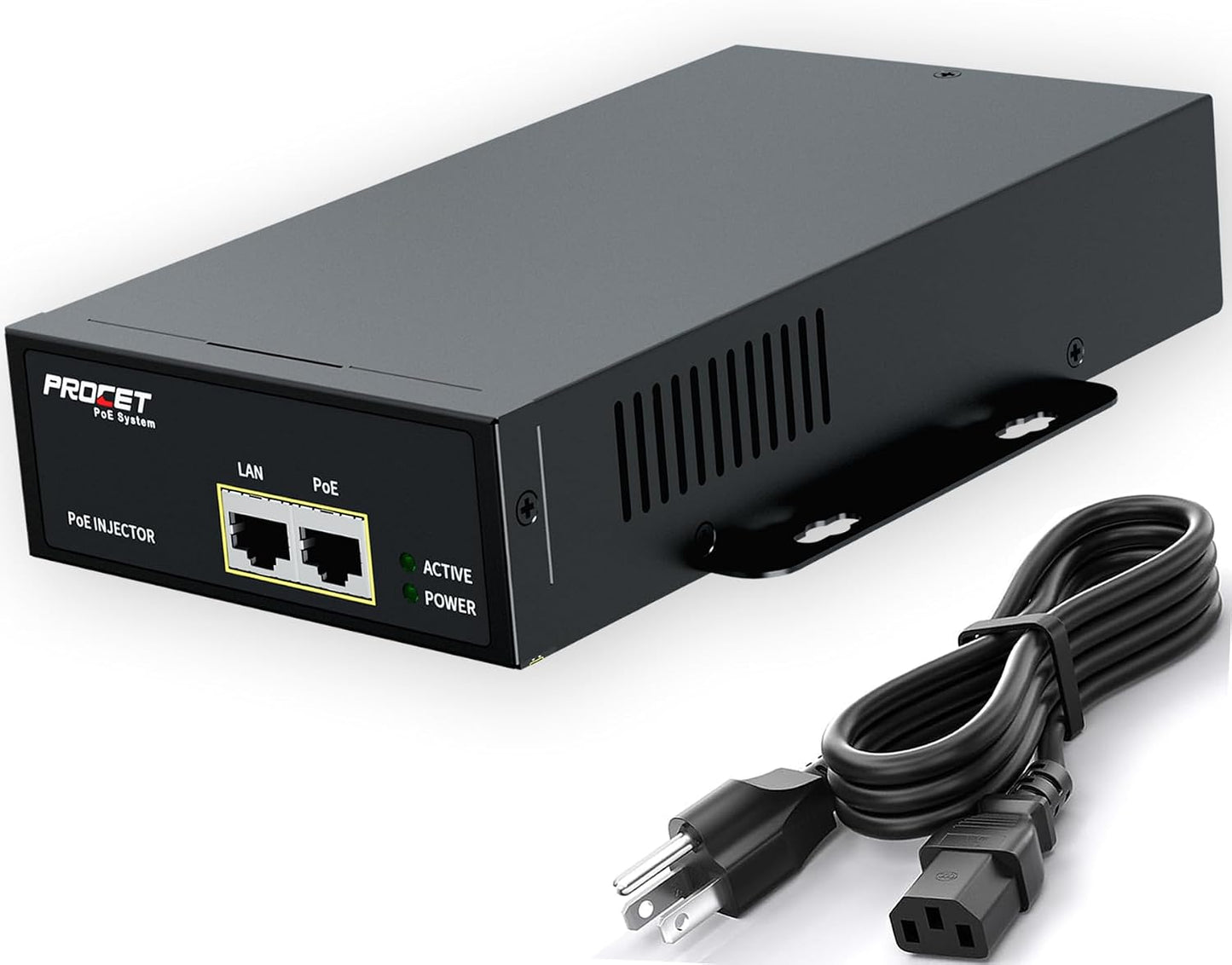 inyector poe 75w gigabit con proteccion 6kv para camara ptz