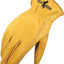 Guantes cuero conductor elásticos dorados pack 12 talla M