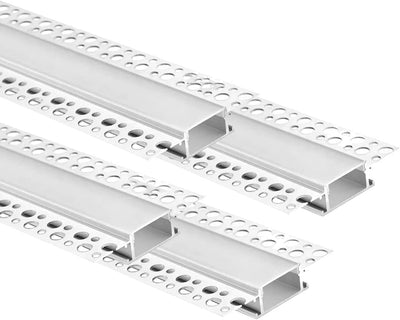 Canal LED aluminio pack 4 unidades 6.6pies para tira LED