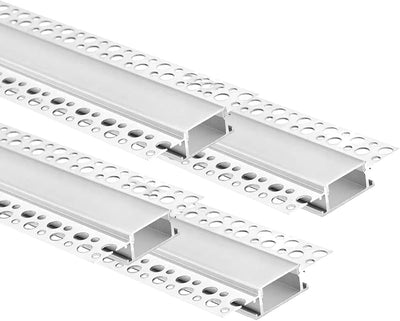 Canal LED aluminio pack 4 unidades 6.6pies para tira LED