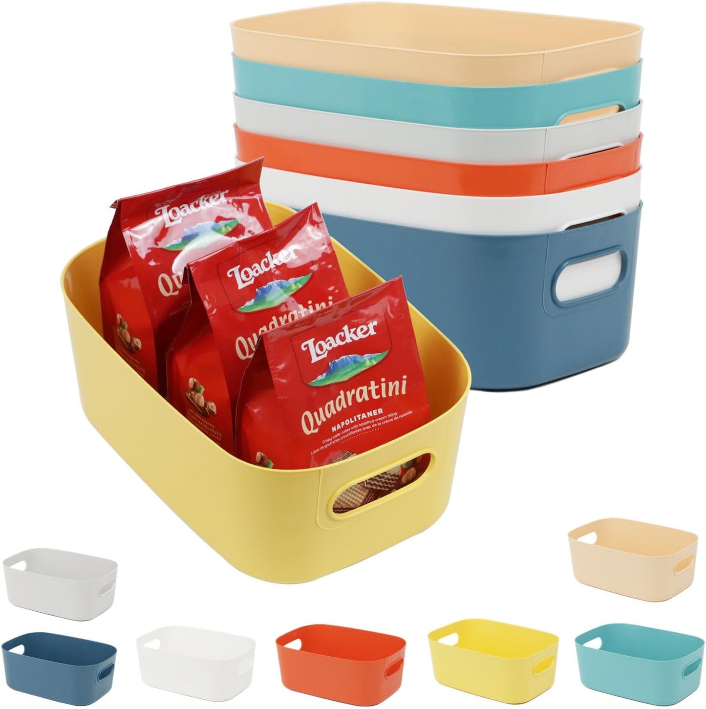 7 Cubos Organizadores Plástico para Aperitivos Maquillaje