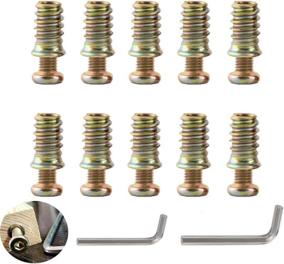 Set 10 Tuercas M10 M8 Conector Perno Hexagonal Muebles