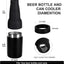 Enfriador botellas 12oz acero inox doble pared abridor negro