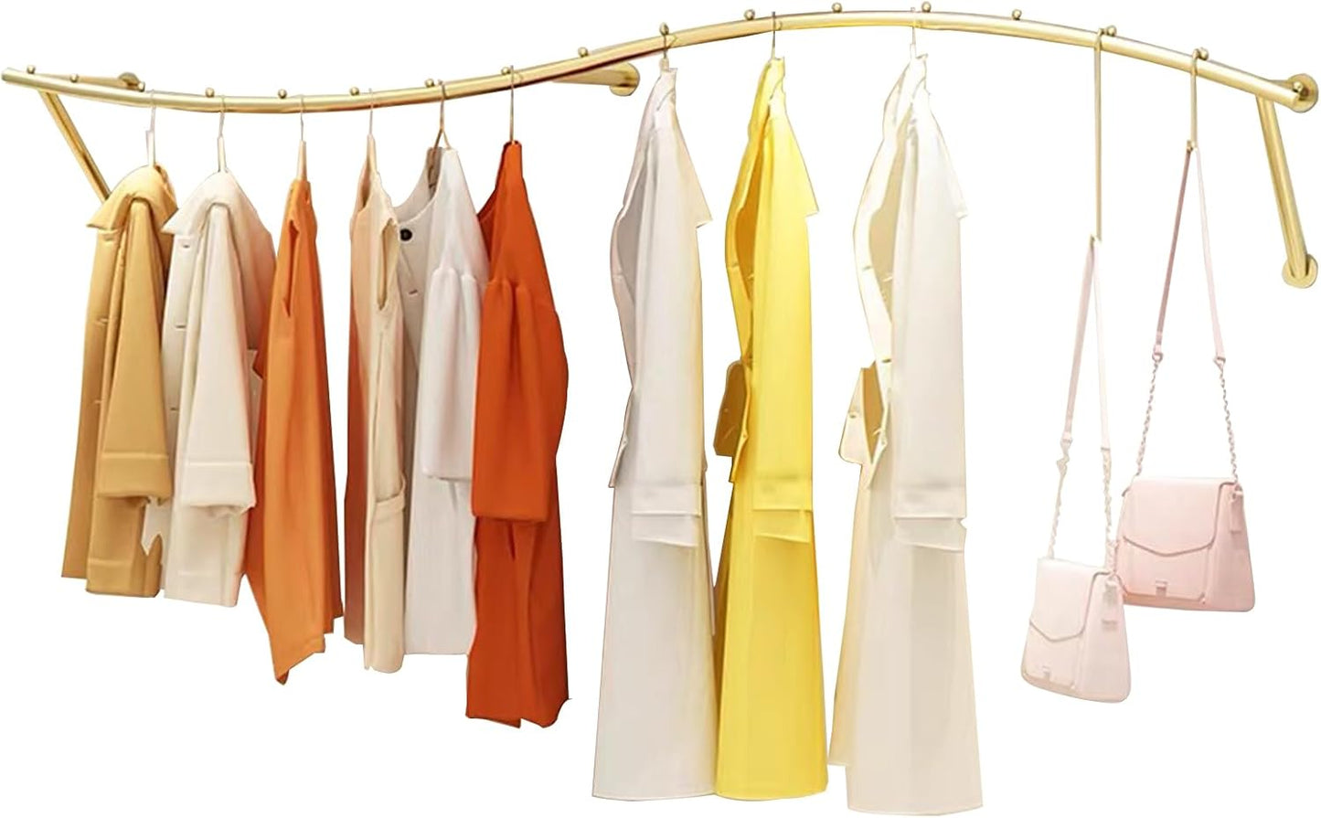 Estante ropa dorado para boutiques y tiendas