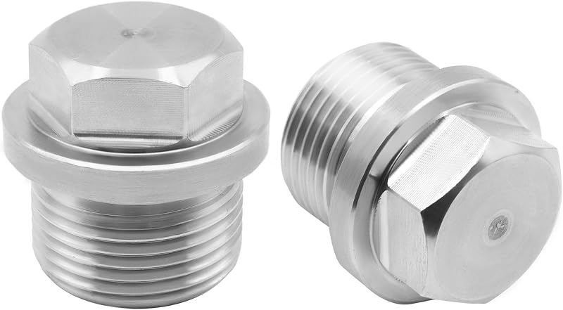 2 Pzas Enchufe Rosca Hexagonal Acero Inox M18x1.5