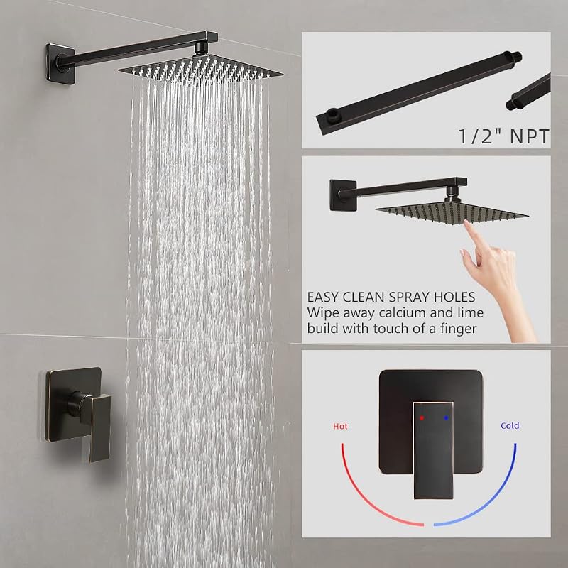 Set grifo ducha bronce ajuste regadera cuadrado
