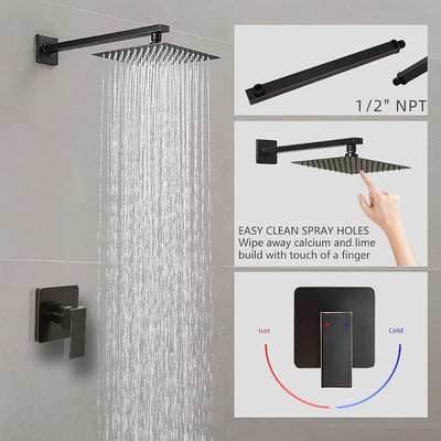 Set grifo ducha bronce ajuste regadera cuadrado