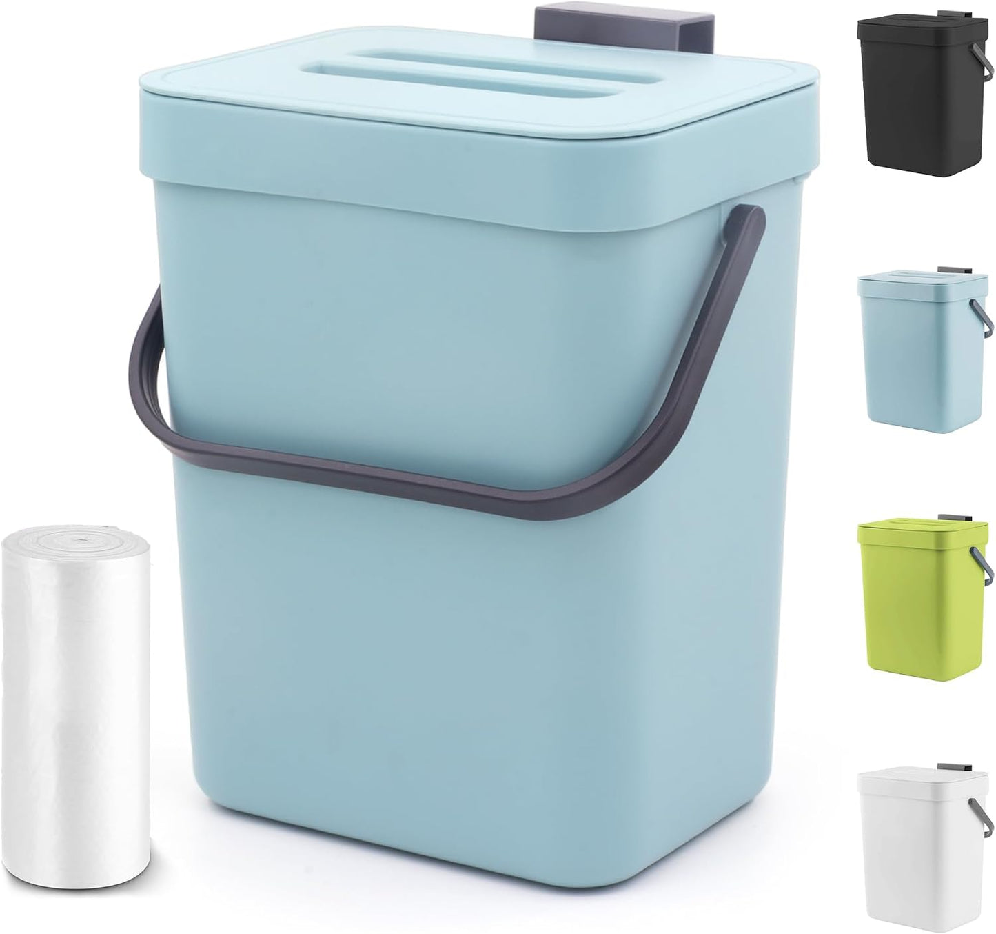 Bote basura 1.3gal con tapa colgante cocina