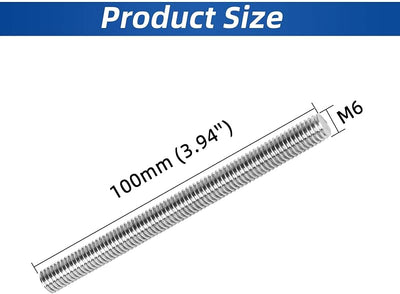 Tornillos varilla roscados largos acero inox 304 2uds