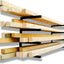 Estante madera soporte metal herramientas largas