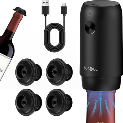 Bomba eléctrica ahorradora de vino con tapón vacío 4 reutilizables