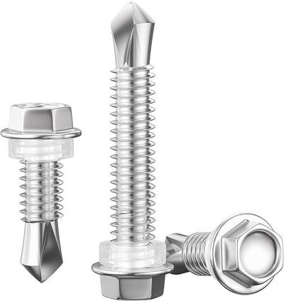 50 Pzas Tornillos TEK Acero Inox 410 para Láminas