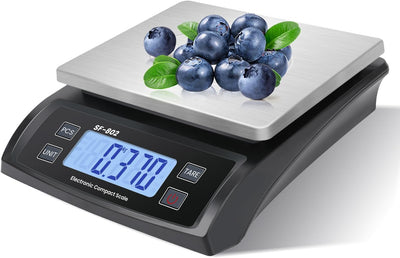 Báscula cocina digital 30kg acero inox pantalla LCD negro