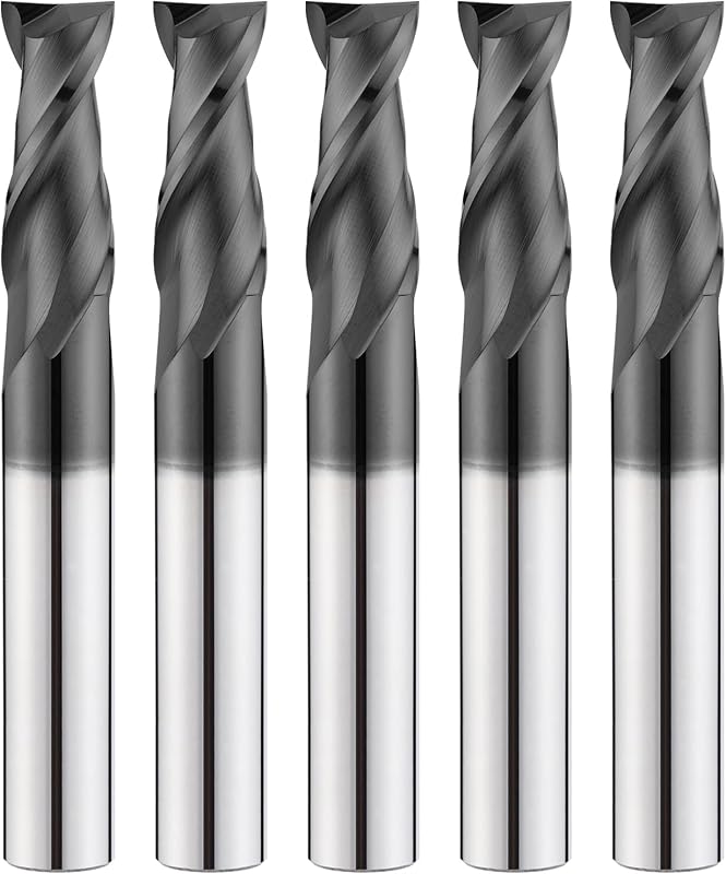 Set 5 brocas carburo 1/4pulg AlTiN para acero aleación