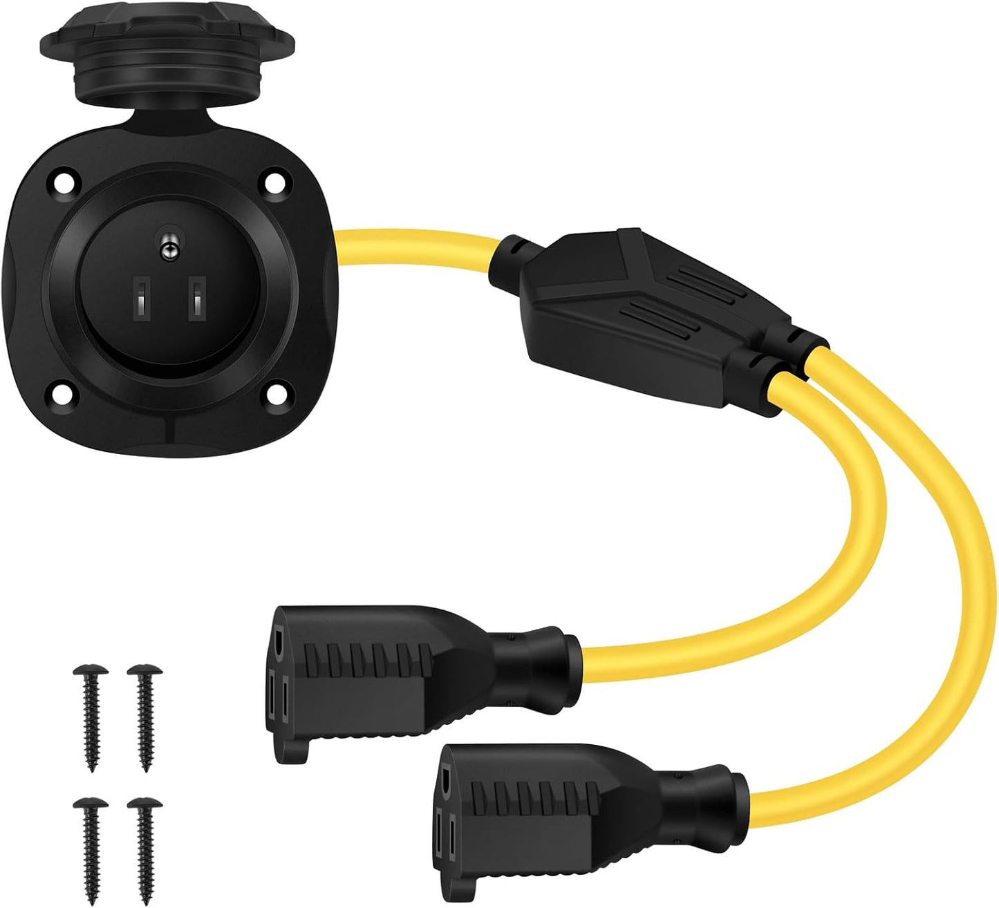 Enchufe CA 125V 15A 20" con cable dual y caja impermeable