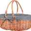 Cesta picnic mimbre asas forro extraible gris ideal bodas