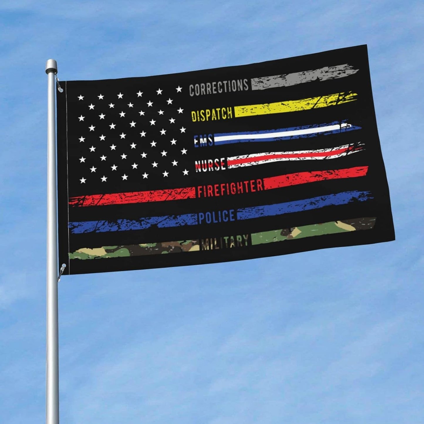Bandera héroe enfermera E-M-S 3x5ft resistente UV
