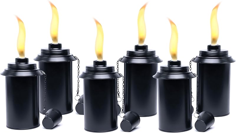 Recipientes antorcha 12oz Tiki 6 Pzas metal con tapas