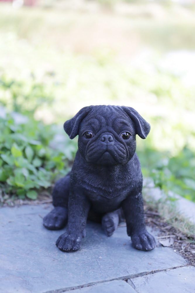 Estatua cachorro pug decorativa