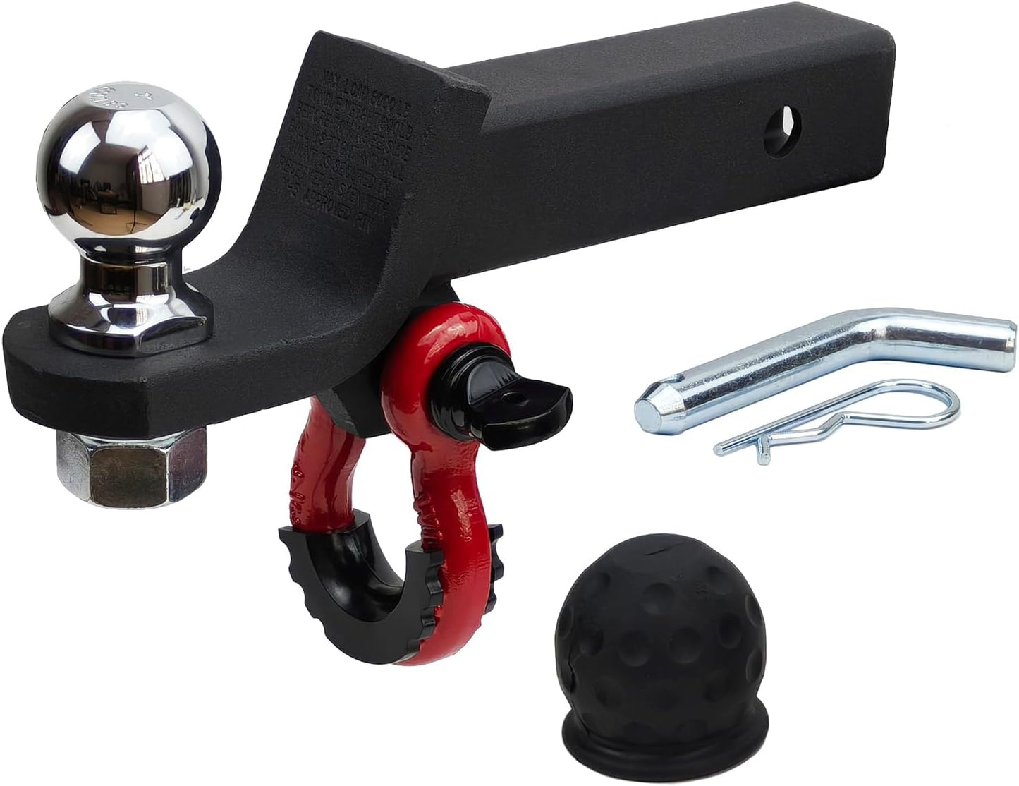 Soporte bola enganche remolque 2" 6000lb pasador clip negro