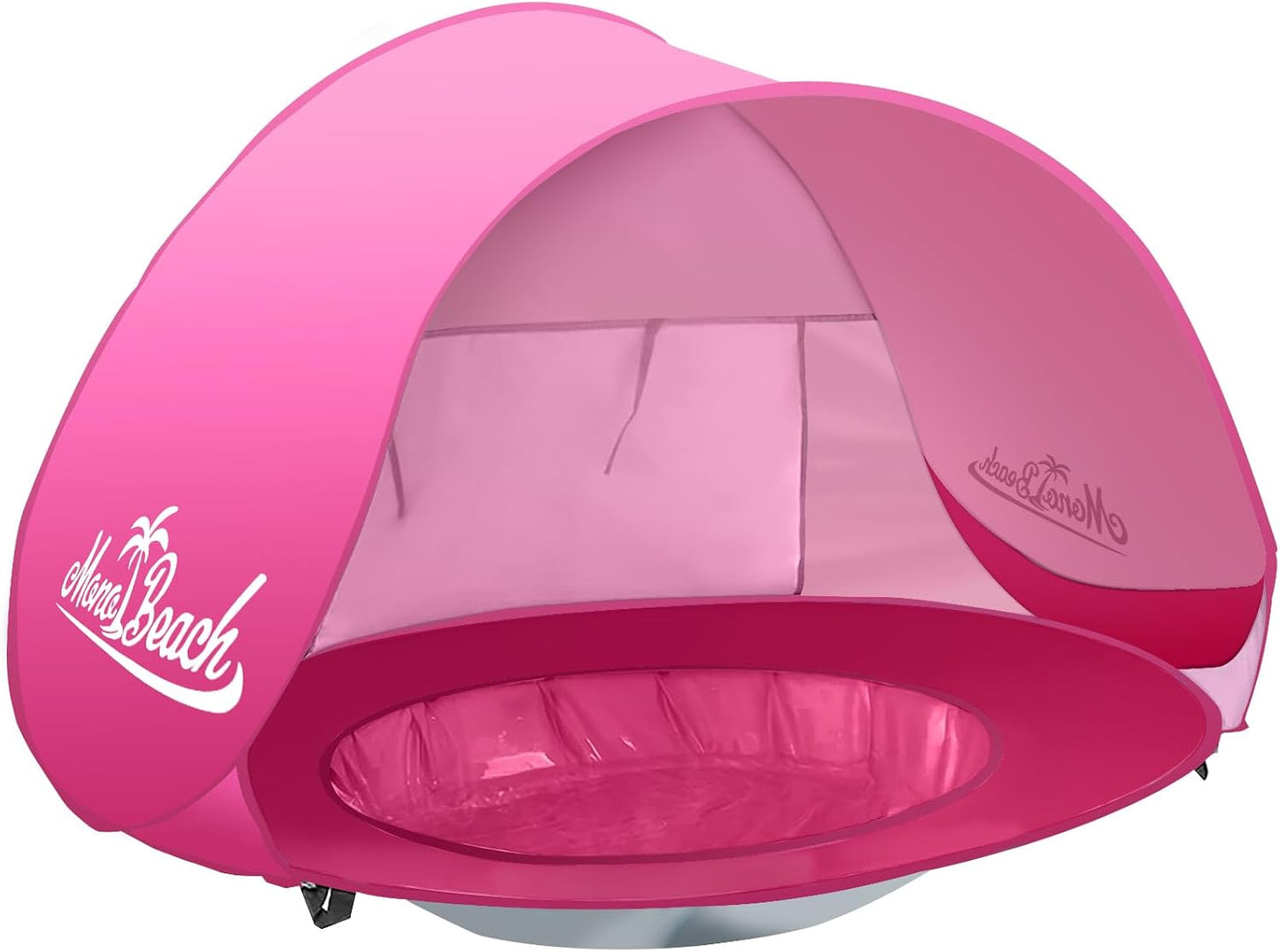 Tienda playa bebé UPF50 toldo fácil instalar rosa