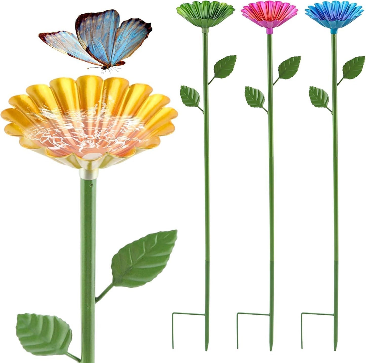 Baños de abejas jardín con diseño flores 4 Pzas