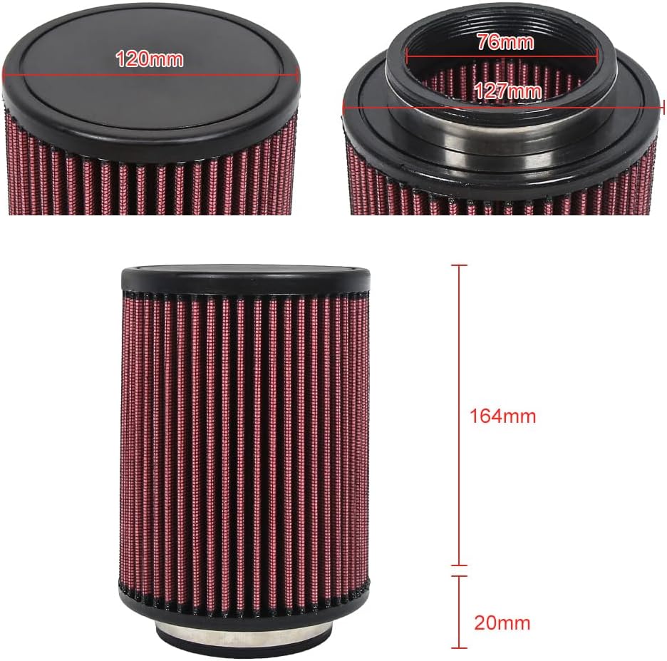 Filtro aire frío alto flujo lavable 2.992"