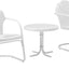Set 3 sillas y mesa auxiliar metal retro color blanco