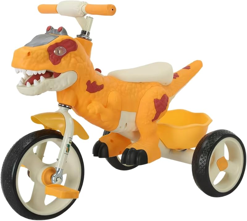 Triciclo dinosaurio para niños con luces y música