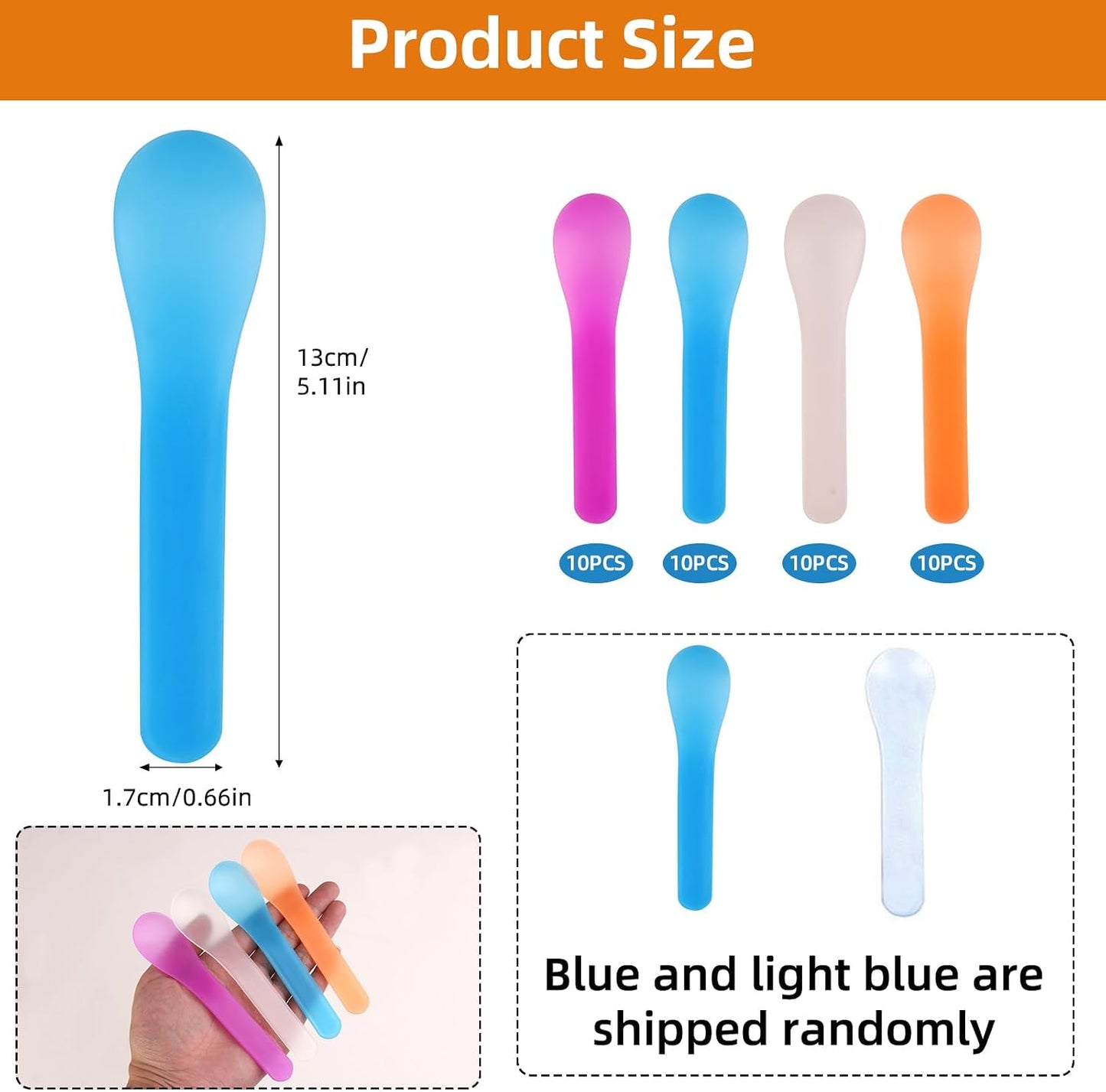 40 Cucharas Helado Reutilizables 4 Colores para Postres