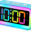 Reloj despertador fuerte con luz RGB alarma dual para adultos