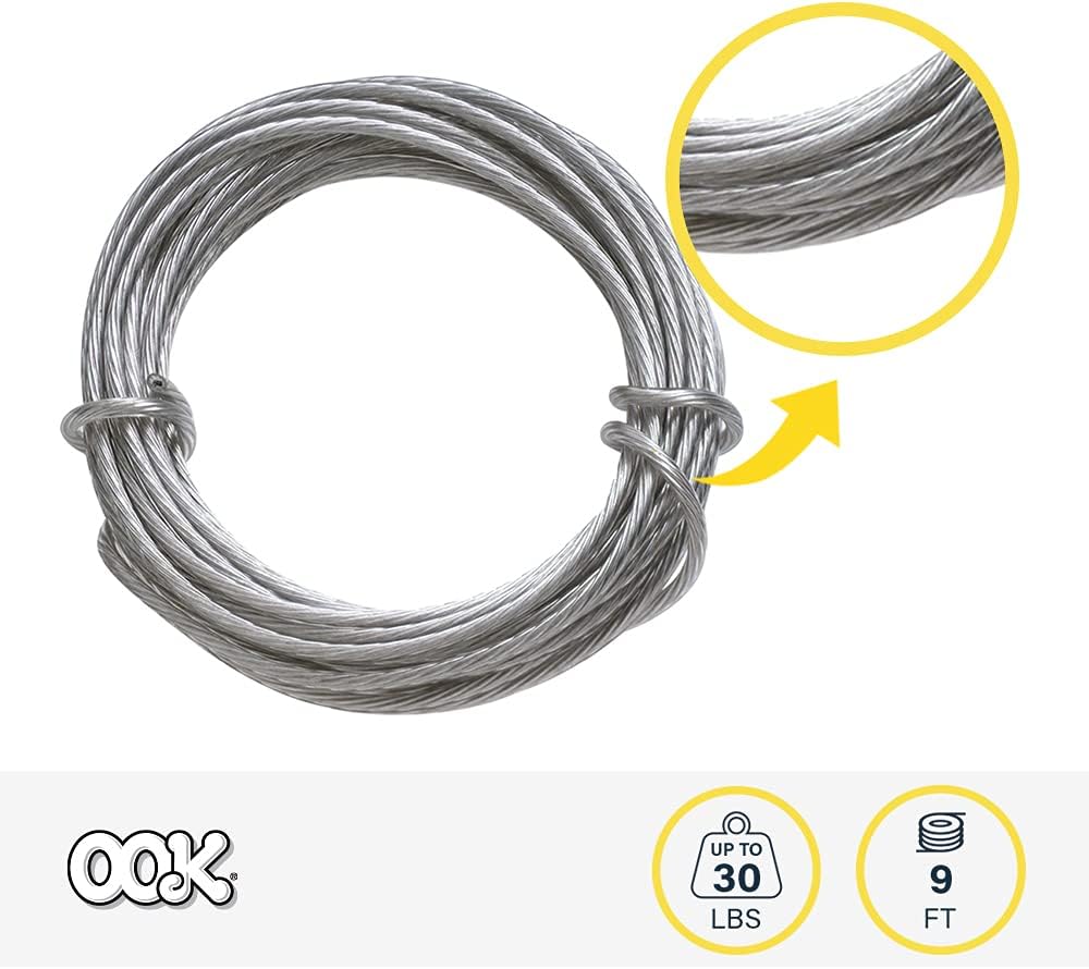 Alambre para colgar cuadros acero inox 9' 30lb plata