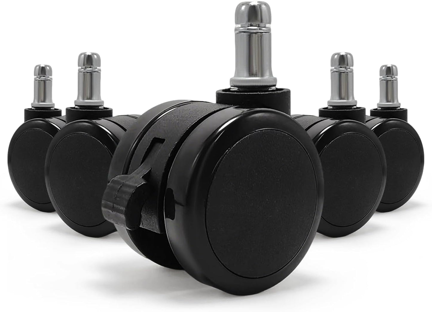 Ruedas freno universal 2pulg silla oficina set 5 negro