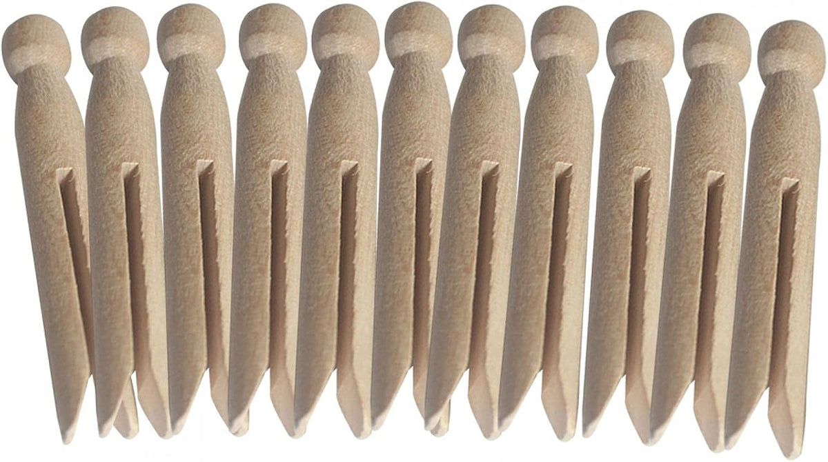 Pinzas redondas madera 12 pzas estilo Dolly para tendedero
