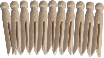 Pinzas redondas madera 12 pzas estilo Dolly para tendedero