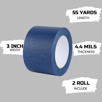 Cinta adhesiva azul 3pulg x55yd 2 rollos para pintores