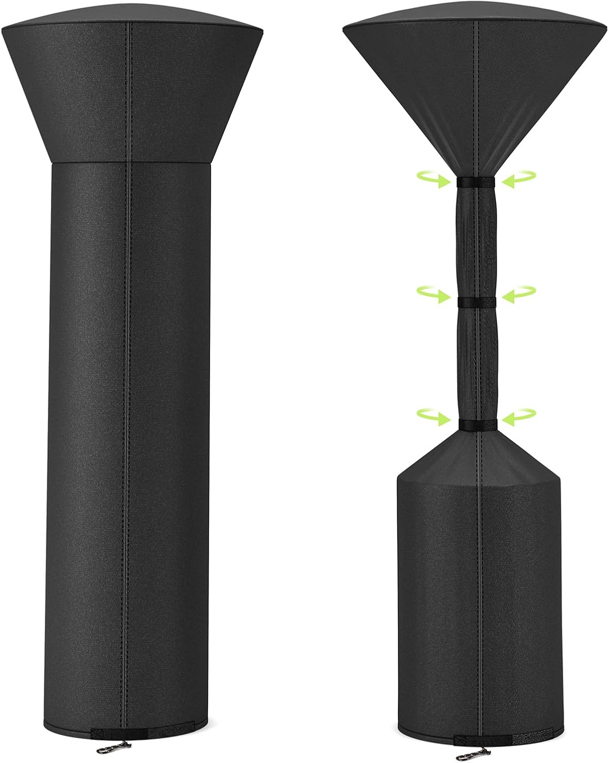 Fundas calentador patio tela resistente 89x33x19" negro