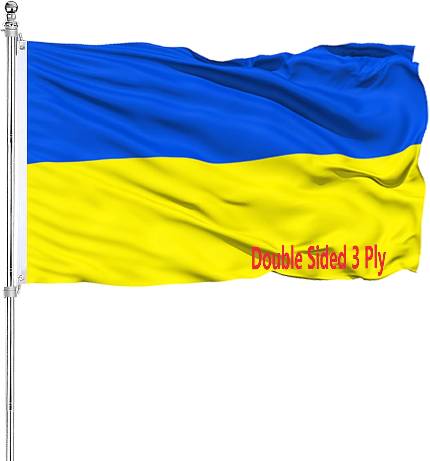 Bandera ucraniana 3x5pulg doble cara poliéster 200D