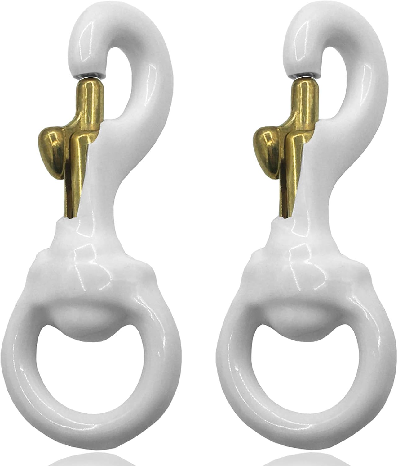 Clips giratorios latón goma blanca 3" para poste bandera