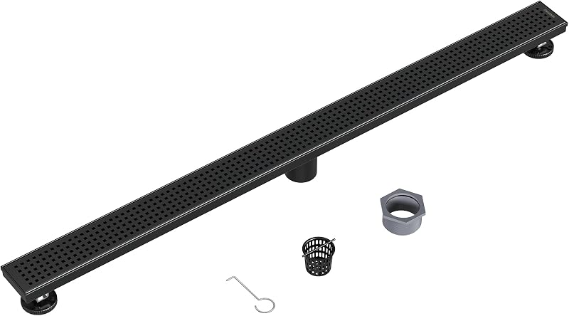 Drenaje lineal 40pulg acero inox cubierta cuadrada