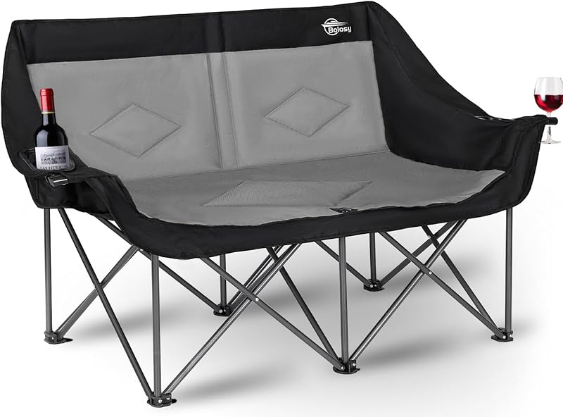 Silla camping doble plegable extra grande para 2 personas
