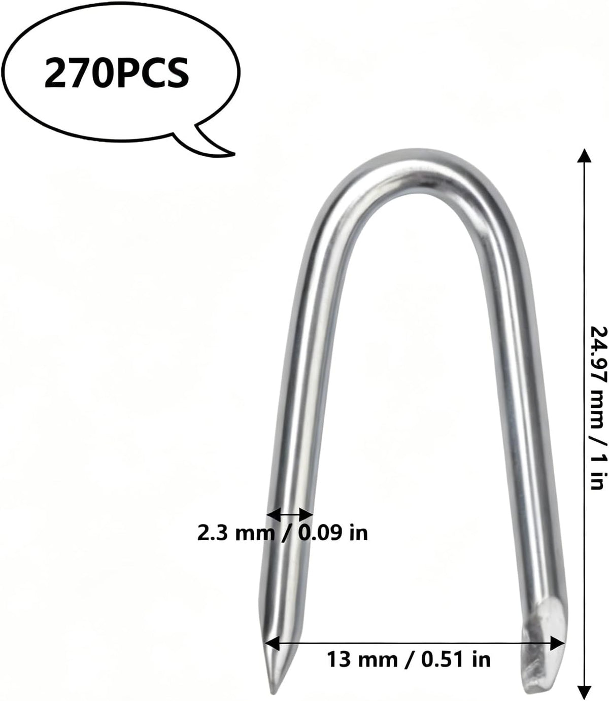 Grapas alambre valla U 1pulg 270pzas